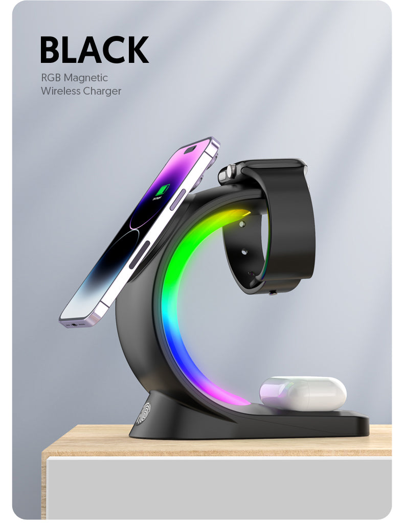 Black GUIDION GlowDock magnetic charging station