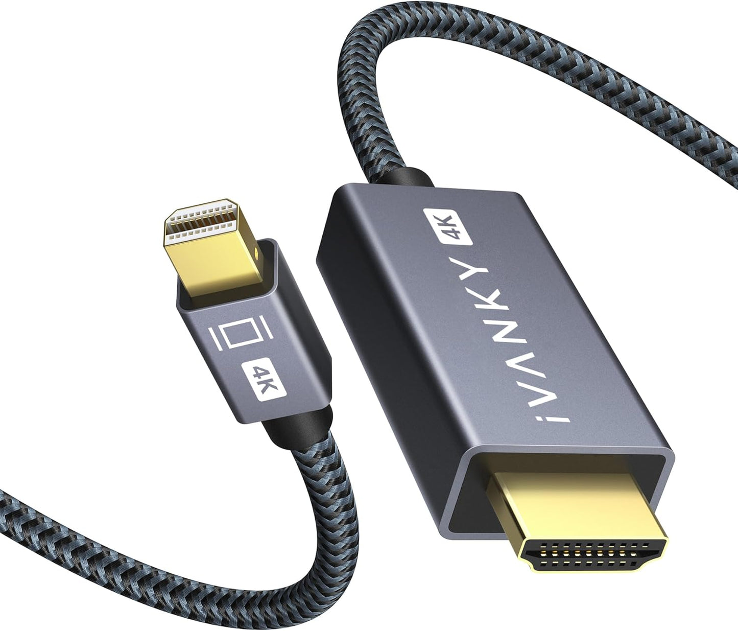 4K Mini Displayport to HDMI Cable 6FT, 4K@30Hz Thunderbolt to HDMI
