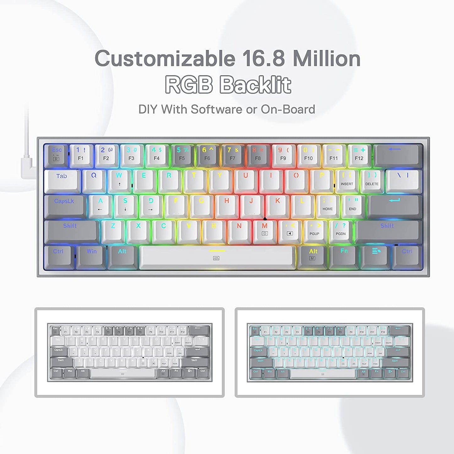 K617 Wired 60% Compact Hot-Swap RGB Gaming Mechanical Keyboard